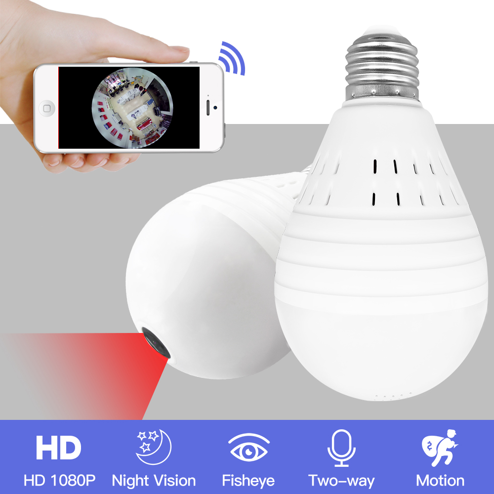 Light 960P Wireless Panoramic Home Security WiFi CCTV Fisheye Bulb Lamp IP Camera 360 Degree ONVIF Night Vision YITUO
Light 960P Wireless Panoramic Home Security WiFi CCTV Fisheye Bulb Lamp IP Camera 360 Degree ONVIF Night Vision YITUO
