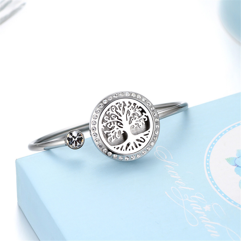 Mujer pulseras 2018 Hot New Fashion Crystal Tree Typle Women Cuff Opeing Bracelet Beauty Wedding Gift Braclet Bangles For Woman