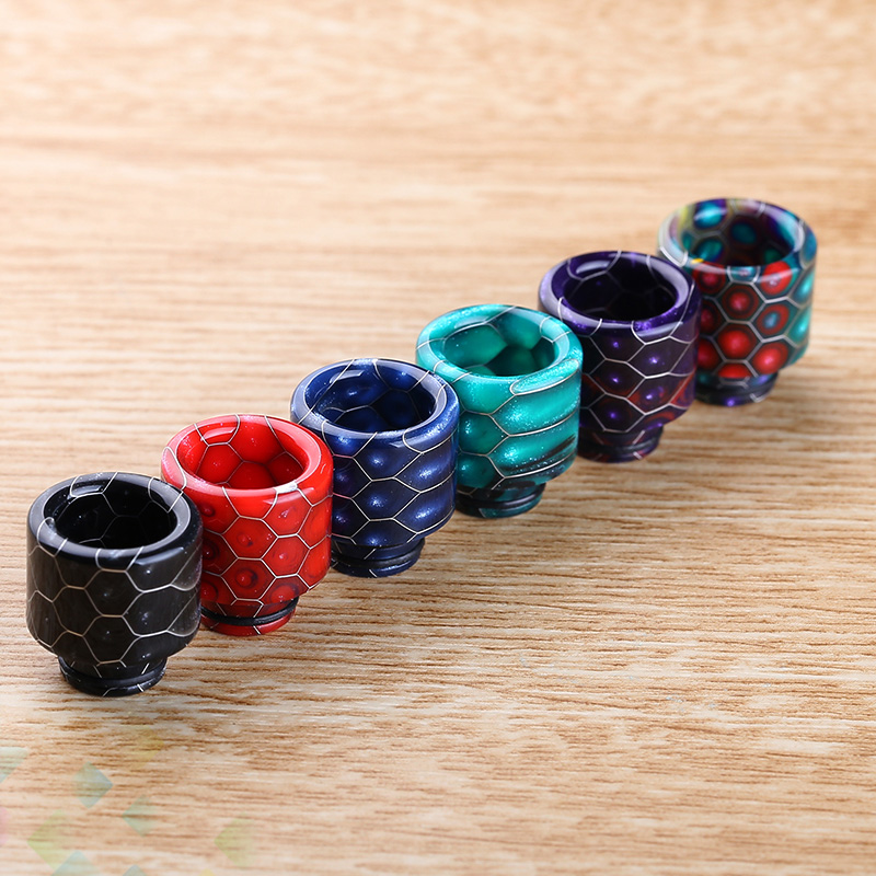 

510 Epoxy Resin Drip Tip Honeycomb Snake Skin Vape Wild Cobra Mouthpiece Fit 510 Atomizers with Acrylic Box DHL Free