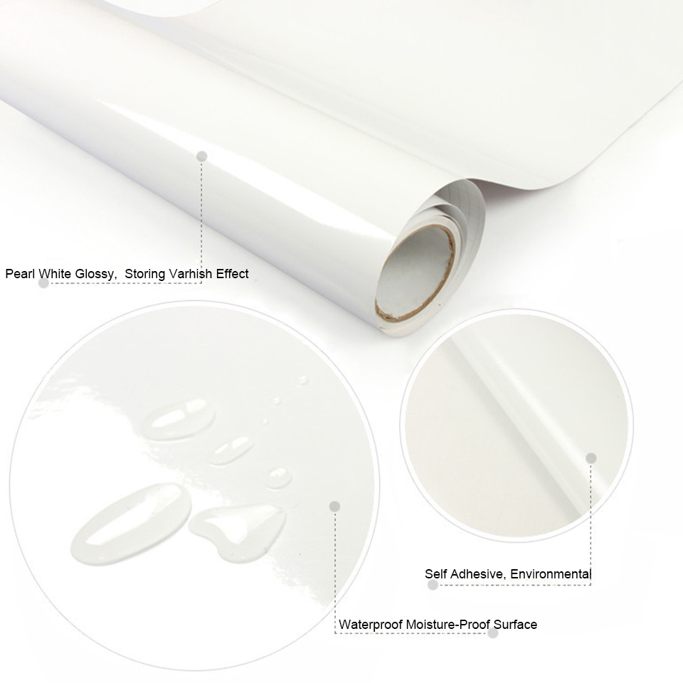 2m Furniture Renovation Wall Sticker Decorative Film PVC Self Adhesive Wall Paper Waterproof Glossy Kitchen Cabinet Wallpaper