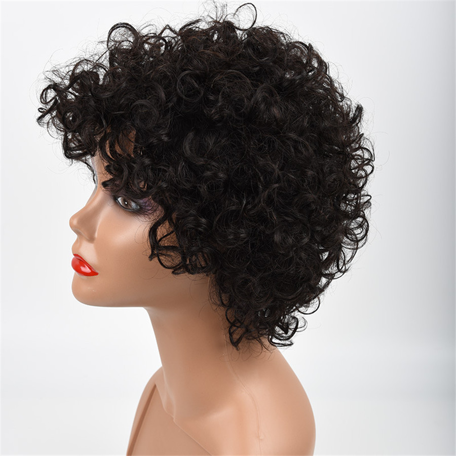 Hotselling Short Curly Lace Front Human Hair 150% Density Indian Bob Wigs For Africa American Women