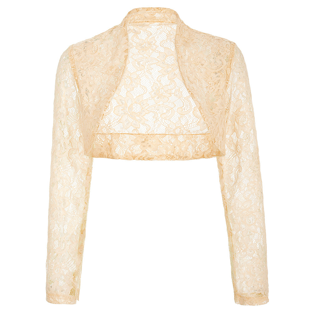 Autumn Fall Jackets Women Long Sleeve Cropped Shrug 2018 Black Green Wedding Evening Prom Coat Wrap Plus Size Womens Lace Bolero D1891803