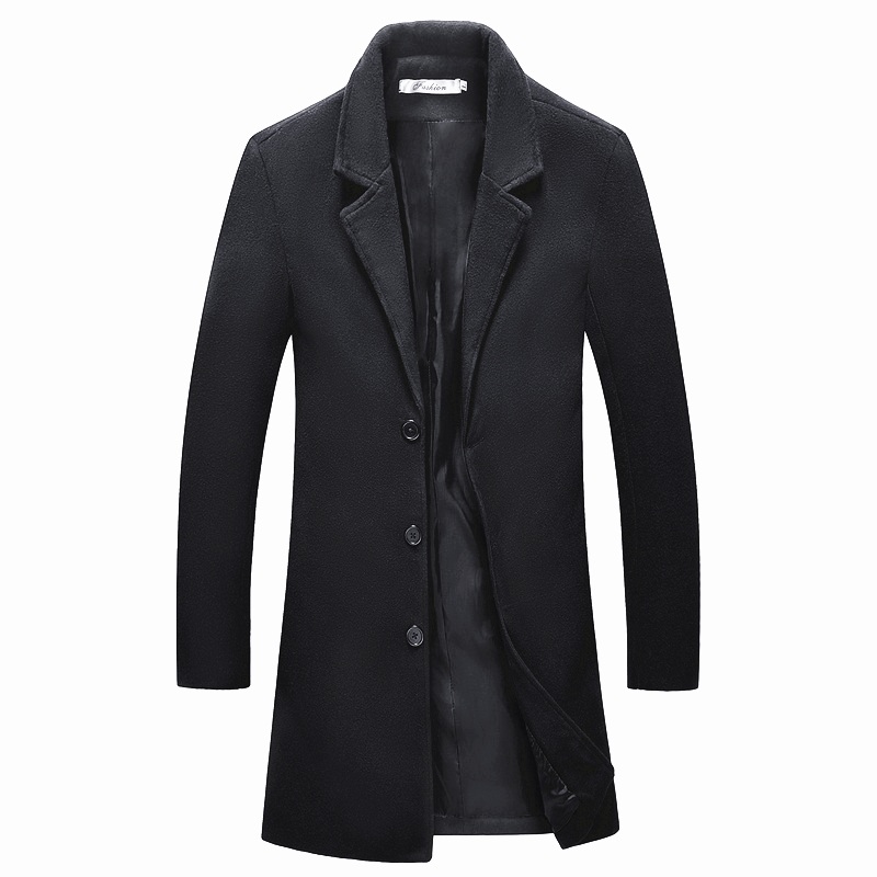2018 Medium Long jackets Men's casual thicken woolen trench coat business coats winter Male solid color Slim fit overcoat, Black
2018 Medium Long jackets Men's casual thicken woolen trench coat business coats winter Male solid color Slim fit overcoat, Black