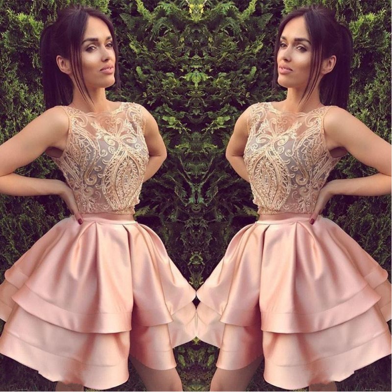2018 Short Blush Pink Two Piece Homecoming Dresses A Line Sleeveless Backless Mini Cocktail Dress Prom Party Gowns Custom Lace, Chocolate
2018 Short Blush Pink Two Piece Homecoming Dresses A Line Sleeveless Backless Mini Cocktail Dress Prom Party Gowns Custom Lace, Chocolate