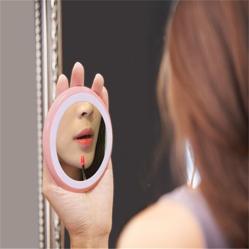 Folding Cosmetic Mirror LED USB Charging Makeup Mirror With Lights Makeup Tools Mirror LED Lamp Espejo Cosmetico Plegable LED Cosmetische Spiegel Kosm