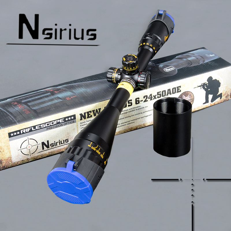 NSIRIUS Tactical 6-24X50 AO Riflescope Optical Sight Full Size Mil Dot Red Green Blue llluminate Hunting Rifle Scope
NSIRIUS Tactical 6-24X50 AO Riflescope Optical Sight Full Size Mil Dot Red Green Blue llluminate Hunting Rifle Scope
