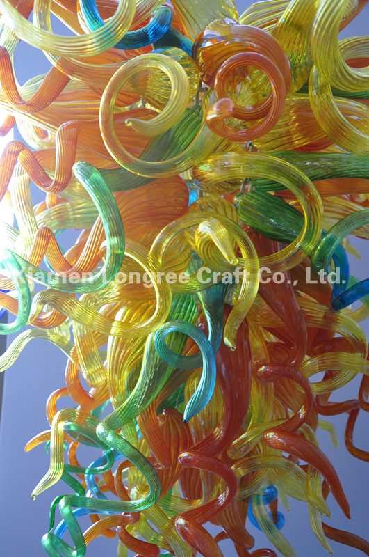 Modern Handmade LED Glass Chandelier Summer Bloom Colored Murano Crystal Chandeliers Pendant Light Fixture for Sale