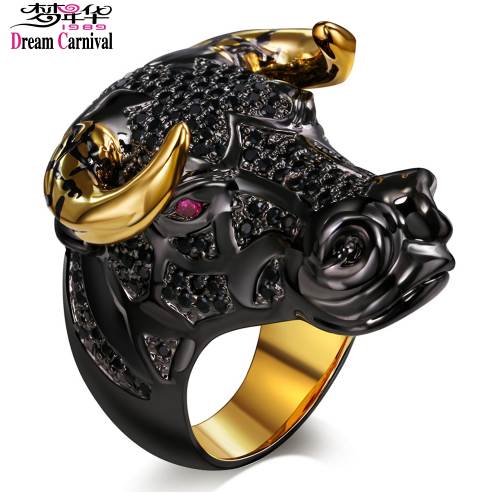 DreamCarnival 1989 Lucky Black Bull with Golden Color Horns Punk Hip Hop CZ Big Ring for Unisex Men Women Unique Street Fashion
DreamCarnival 1989 Lucky Black Bull with Golden Color Horns Punk Hip Hop CZ Big Ring for Unisex Men Women Unique Street Fashion