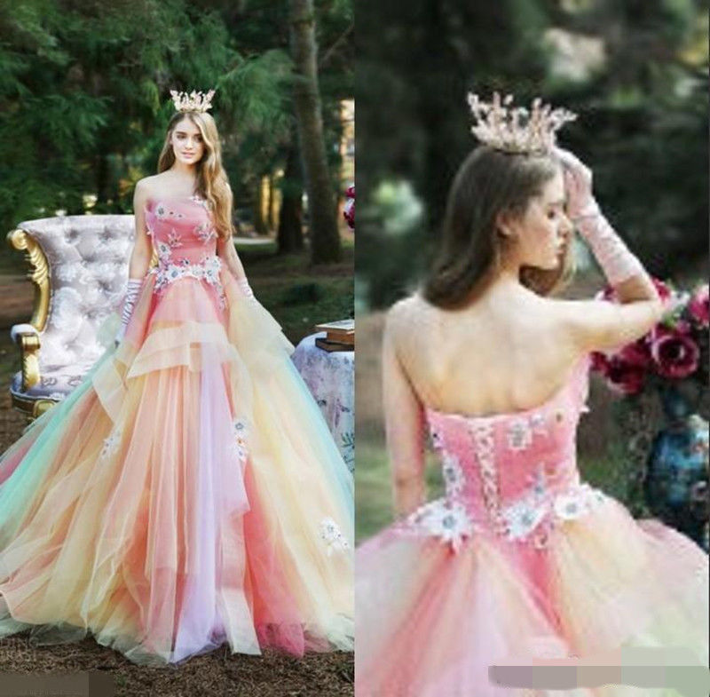 Princess Colorful Quinceanera Dresses Tiered Tulle Lace Up Prom Dresses Delicate Applique Floor Length Evening Dress Formal Wear, Brown
Princess Colorful Quinceanera Dresses Tiered Tulle Lace Up Prom Dresses Delicate Applique Floor Length Evening Dress Formal Wear, Brown