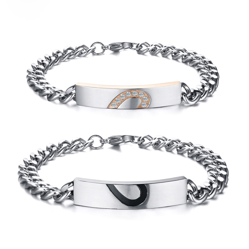 Wholesale Puzzle Heart Couple Bracelets For Women Men CZ Stone Stainless Steel Cuban Link Chain Lover Bracelets Jewelry Anniversary Gift
Wholesale Puzzle Heart Couple Bracelets For Women Men CZ Stone Stainless Steel Cuban Link Chain Lover Bracelets Jewelry Anniversary Gift