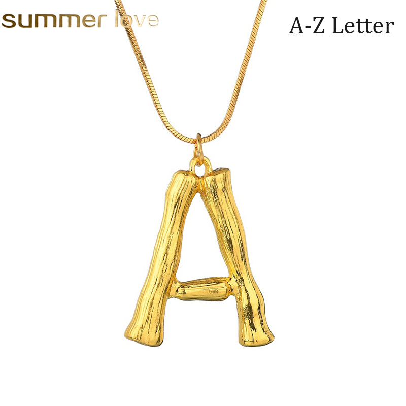 Personalized 26 Letter Initial Bamboo Necklace For Women Alphabet Pendant Name Necklace Girl Gold Color Snake Chain DIY Jewelry
Personalized 26 Letter Initial Bamboo Necklace For Women Alphabet Pendant Name Necklace Girl Gold Color Snake Chain DIY Jewelry
