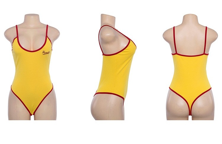 New Arrival Bikini 2018 Summer Beach Yellow Spaghetti Jumpsuit Real Image Womens Bikini Swimwear Fast Shipping In Stock