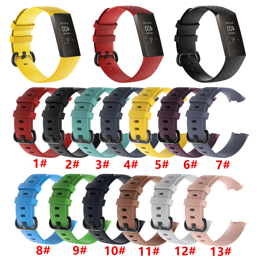 Silicone for Fitbit Charge 3 Smart Bracelet Replacement Band Women Men Sport Watch Strap With Metal Buckle free shipping