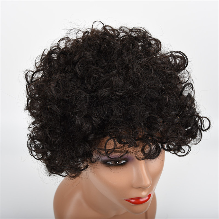 Hotselling Short Curly Lace Front Human Hair 150% Density Indian Bob Wigs For Africa American Women