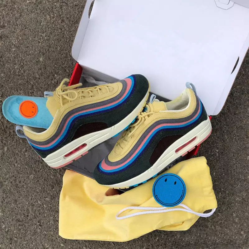 New 97 Sean Wotherspoon 97/1 Men Running Shoes Top 97s Women Vivid Sulfur Multi Yellow Blue Hybrid Sports Sneakers with Box 36-44
New 97 Sean Wotherspoon 97/1 Men Running Shoes Top 97s Women Vivid Sulfur Multi Yellow Blue Hybrid Sports Sneakers with Box 36-44