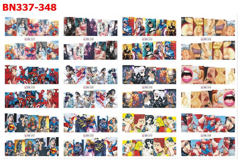 12 sets/sheet Nail Sticker Decal Sliders for Nail Art Decoration Tattoo Manicure Wraps Tools Tip XB1