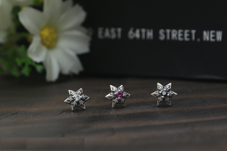 Brand new 925 sterling silver jewelry antique silver American European style hand-made designer stars stud earrings for women and men