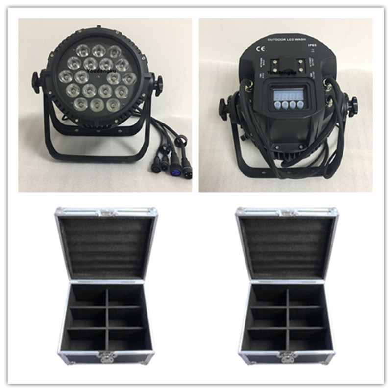 6 pieces with flightcase Waterproof 18x15w par can led light for stage wedding rgbwa led par light ip 65 led par light