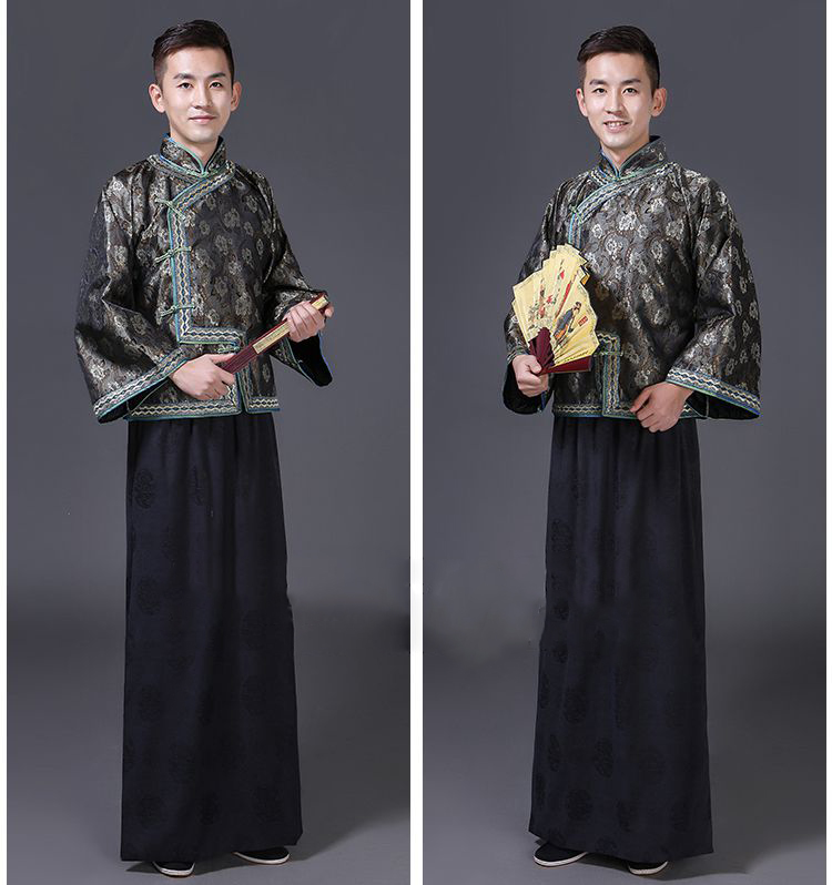 Chinese Men Cheongsam Tang suit Costume Oriental Hanfu male vestido traditional Chinese ancient the qing dynasty garment Ethnic Clothing