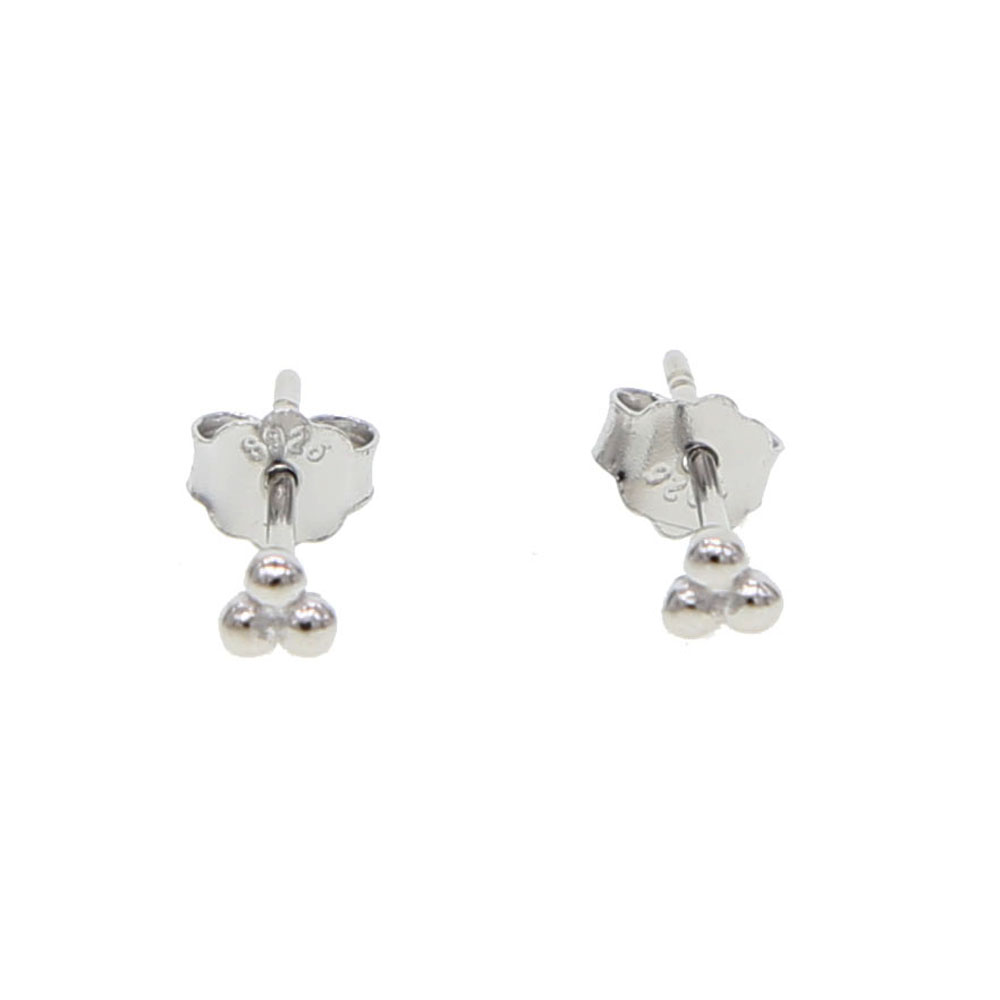 3mm tiny triangle earring for girl women 925 sterling silver minimal minimalist delicate danity simple ear stud jewelry