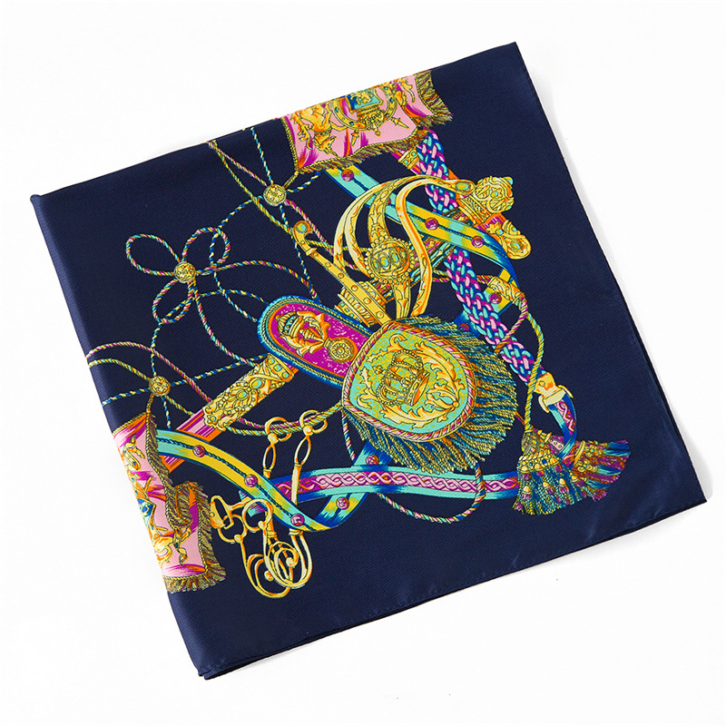 Small Women 100% Silk Square Print Scarf Retro Satin Foulard Femme Echarpe Ladies Neck Scarves 60*60CM Wholesale