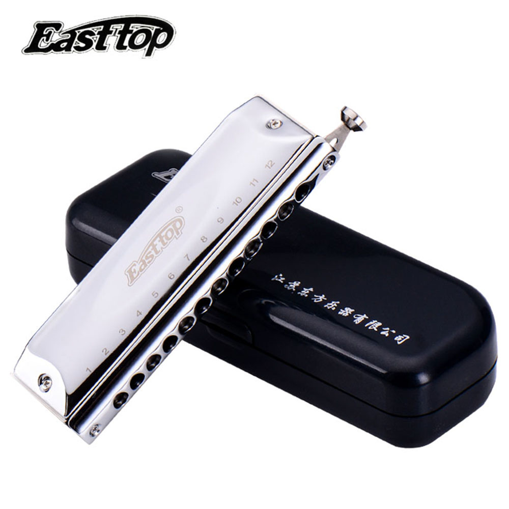 Easttop Chromatic Harmonica 12 Holes 48 Tone Mouth Organ Blues Harp Music Instrumentos Key C Musical Instruments East Top T1248