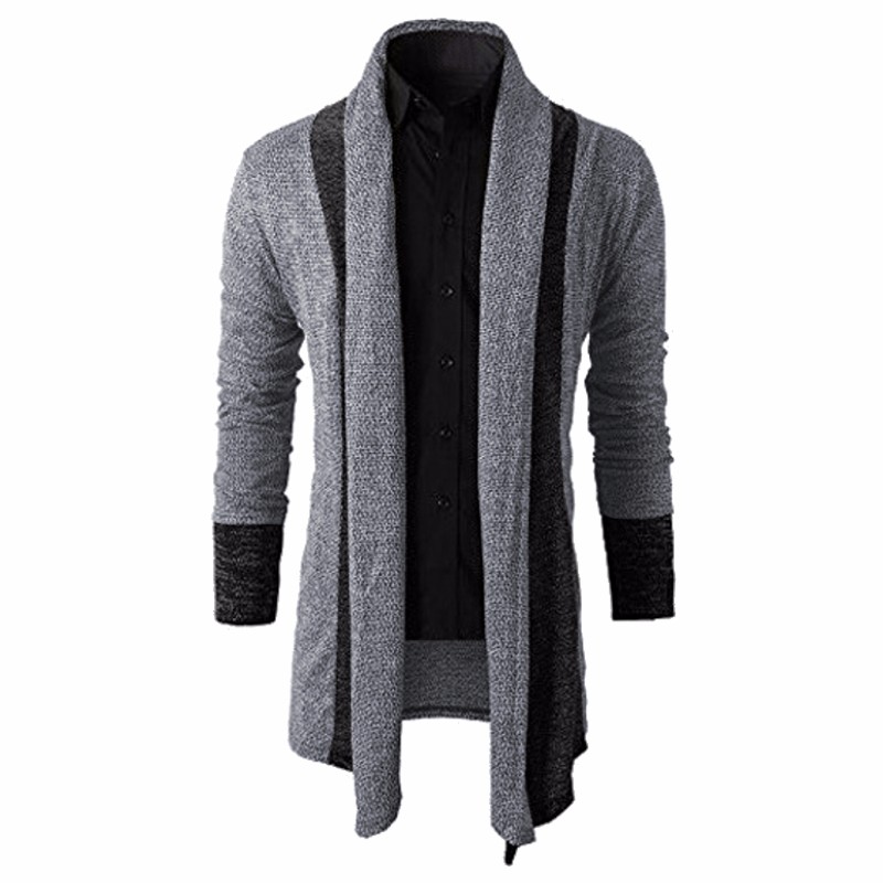 Brand Knitted Cardigans Sweater Men Shawl Collar Long Sleeve Open Front Pull Homme Casual Splicing Autumn Winter Knitwear1