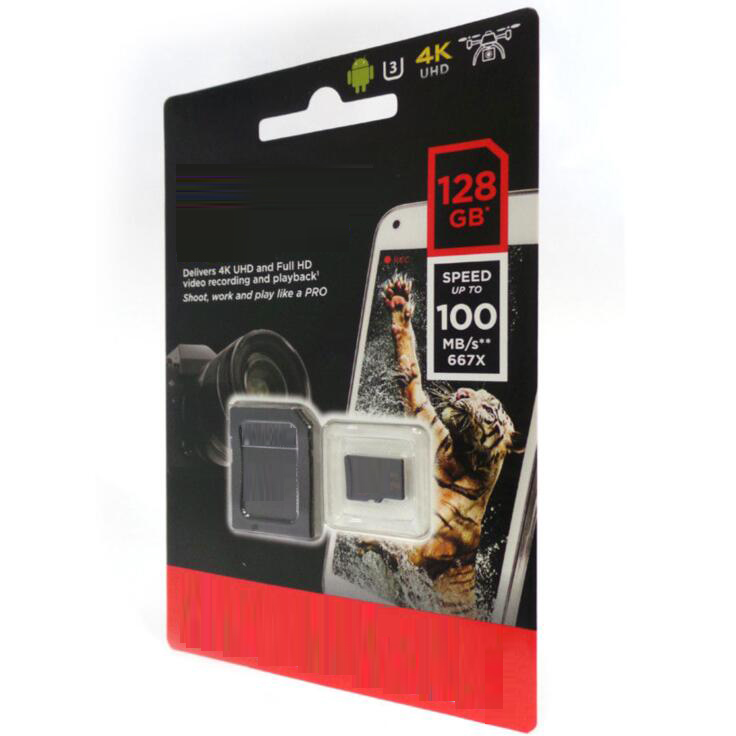 Hot White & Black Version A1 100mbps Android High Speed TF Memory SD Card + Free SD Adapter + Blister Retail Package