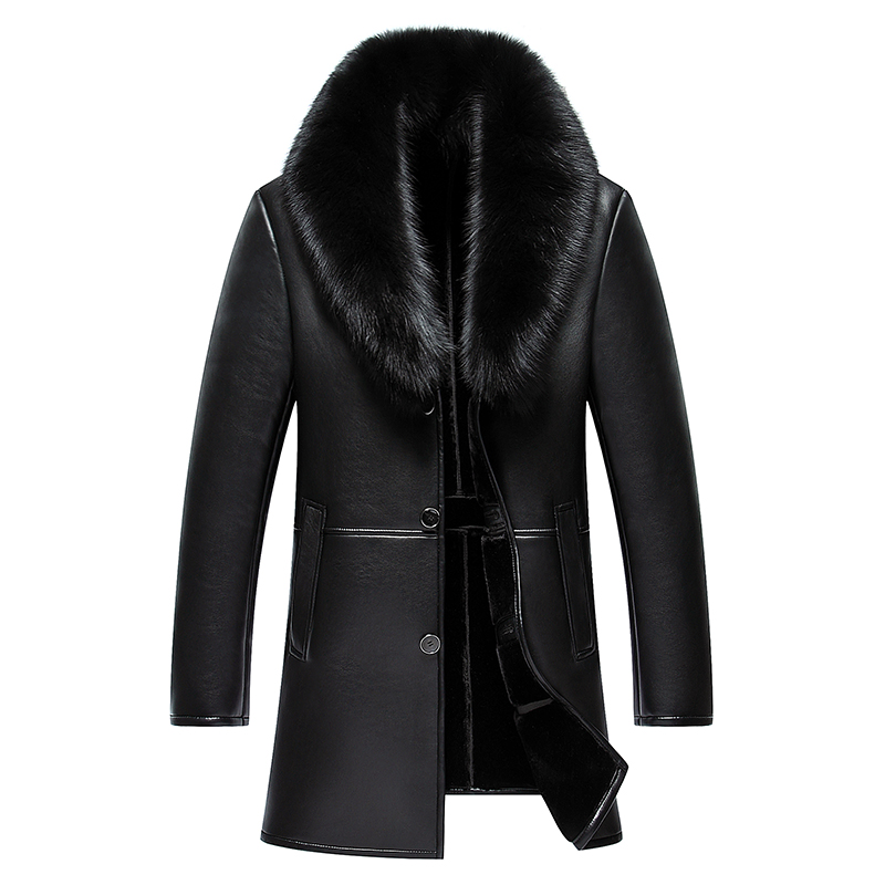 2017 New Arrival Long Real Big Fur Collar Men's Winter Leather Jacket High Quality Thick Warm Leather Men Coat, Black
2017 New Arrival Long Real Big Fur Collar Men's Winter Leather Jacket High Quality Thick Warm Leather Men Coat, Black