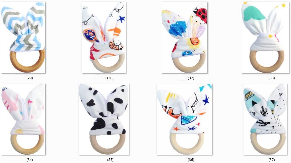 20pcs Baby Teethers Natural wooden teether Circle Water absorption minky dots Fabric Newborn Teeth Practice Toys Training Handmade Ring YE03