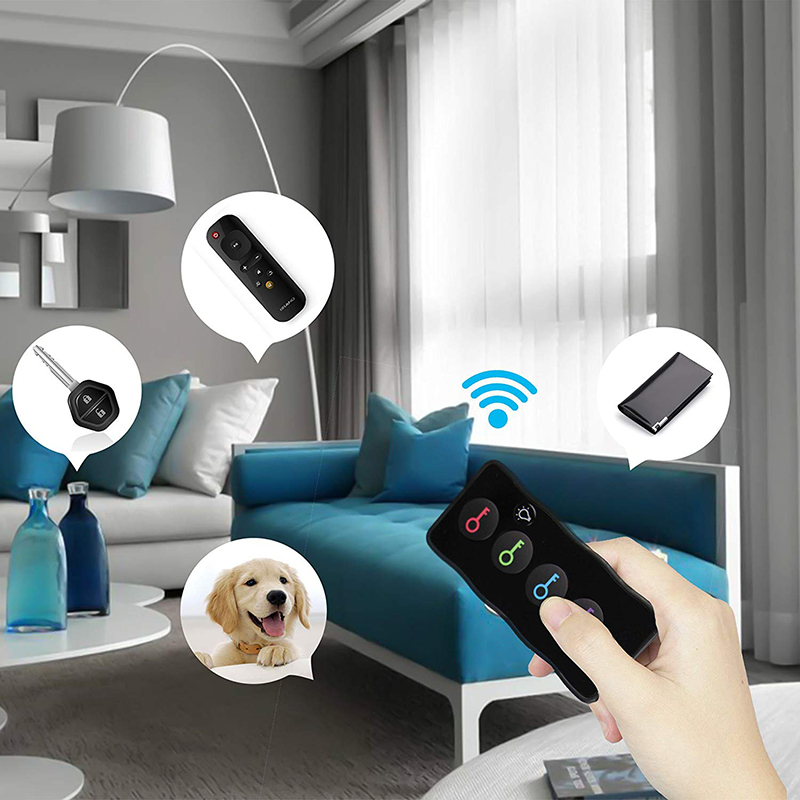 Smart GPS Tracker with LED Flashlight Functionality - Compact Wireless RF Locator Kit Including Four Receivers