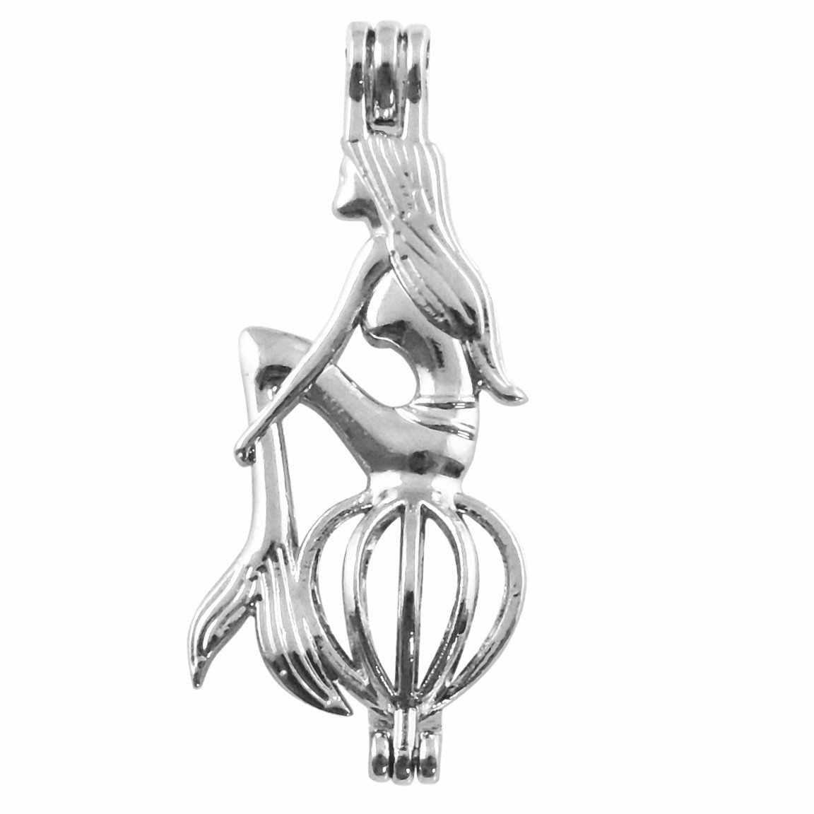 Collier de cage de perle, diffuseur d'huile essentielle, sirène fournit 10 pc plaqué en argent - plus votre propre perle la rend plus attrayante