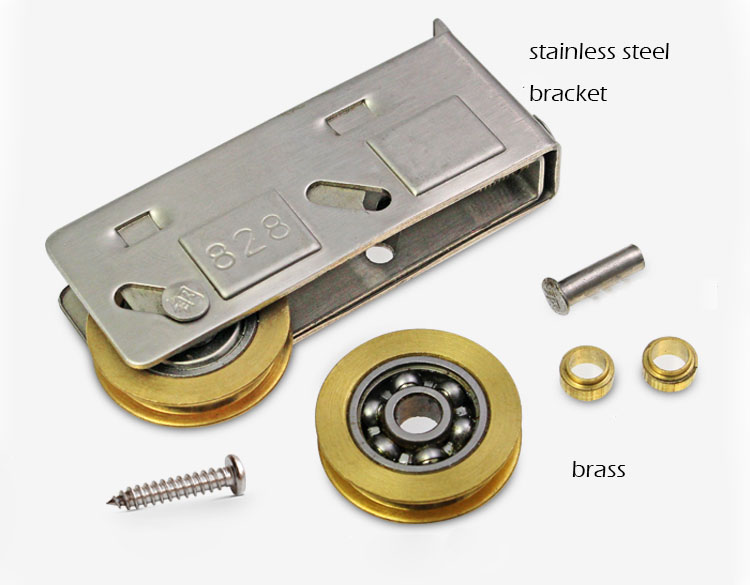 828 type Sliding Door Plastic Steel Screen Window Pulley Aluminum Alloy Brass Wheel Balcony Muted Roller House Hardware