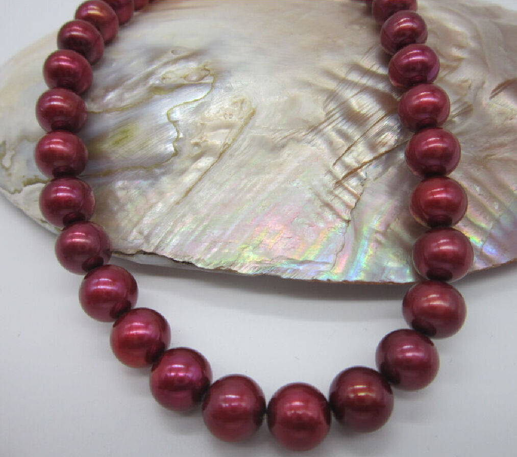 beautiful 18" 9-10mm natural red south sea pearl necklace 14k yellow gold clasp, Silver
beautiful 18" 9-10mm natural red south sea pearl necklace 14k yellow gold clasp, Silver