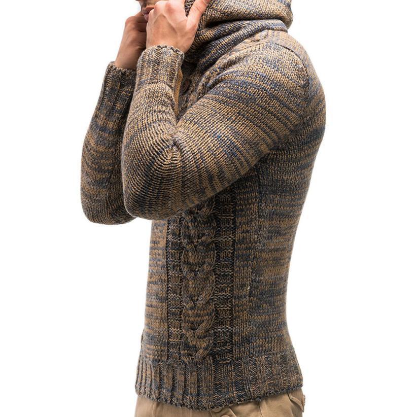 Men's Sweater Autumn Winter Pullover Knitted Cardigan Coat Hooded Sweater Jacket Outwear augu16 S917
