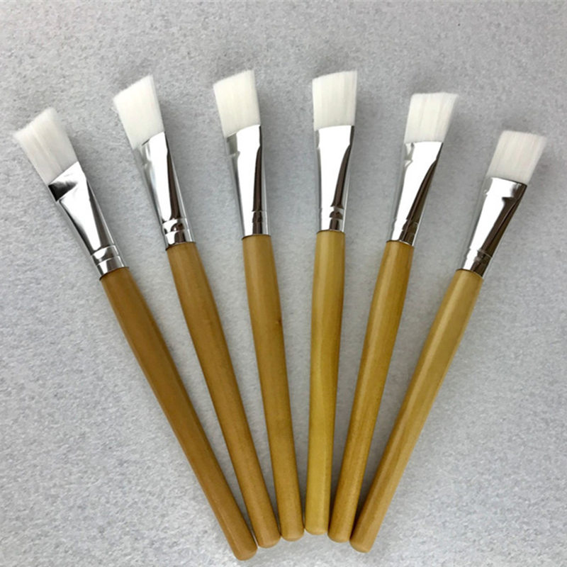 Makeup Facial Mask Brush Wood Handle Soft Fiber Hair Foundation Face Mask Mixing Brush Cosmetic Make up Tool F1015