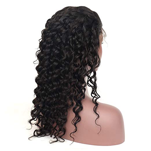 Side part deep curly human hair wigs for black women pre plucked with baby hairs 130%density hot selling