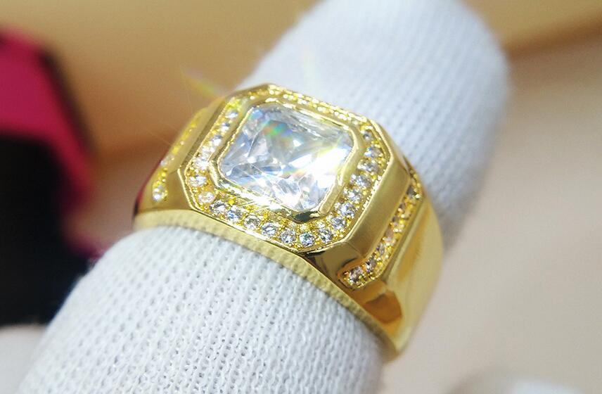 Men's Sterg Sier & Gold Filled Cubic Zirconia Wedding Band Ring - Bohemian, Celtic, African Style