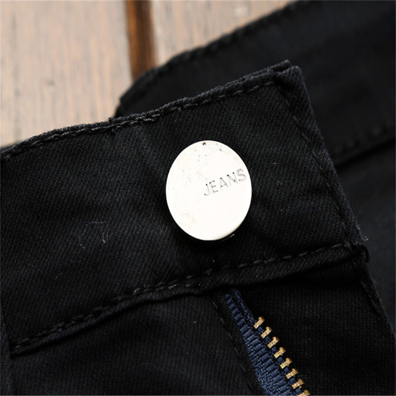 Men's Distressed Ripped Skinny Jeans Fashion Designer Slim Motorcycle Moto Biker Mens Denim Pants JS1871