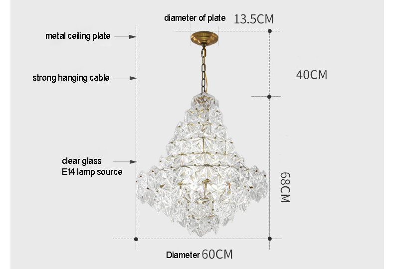 Modern Crystal Glass Chandeliers LED American Pendant Lights Fixture LED Dimmable Lamps Restaurant Dining Room Living Room Hanging Lamp
