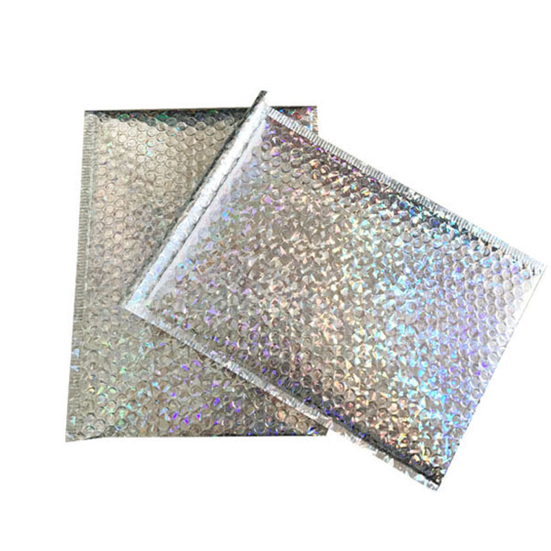 10pcs Aluminzing space Poly purple bubble bag Mailer Waterproof Mailing envelopes birthdays Bright surface gifts bag 18x23cm