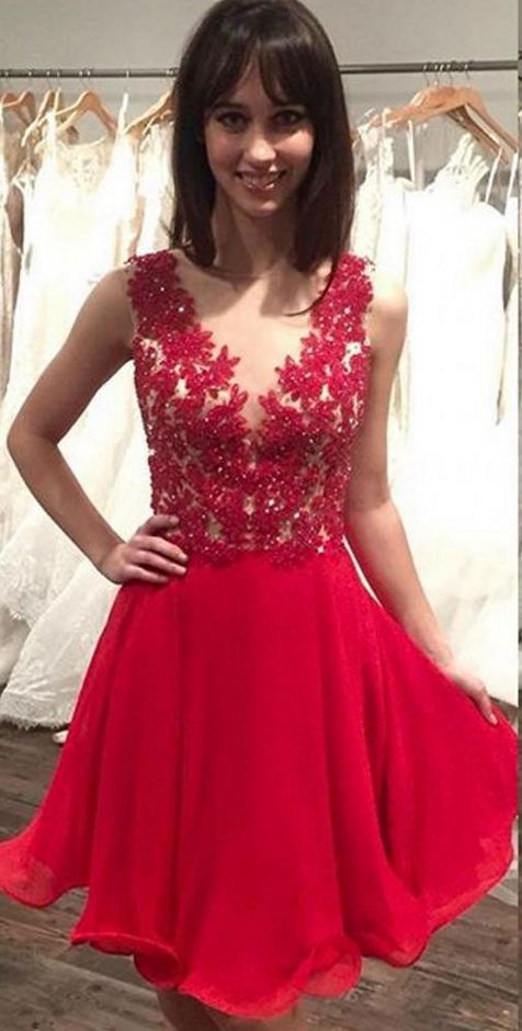 Hot Selling V Neck Short Chiffon Red Prom Dress Homecoming Gowns with Appliques for Women Under 100, Pink
Hot Selling V Neck Short Chiffon Red Prom Dress Homecoming Gowns with Appliques for Women Under 100, Pink