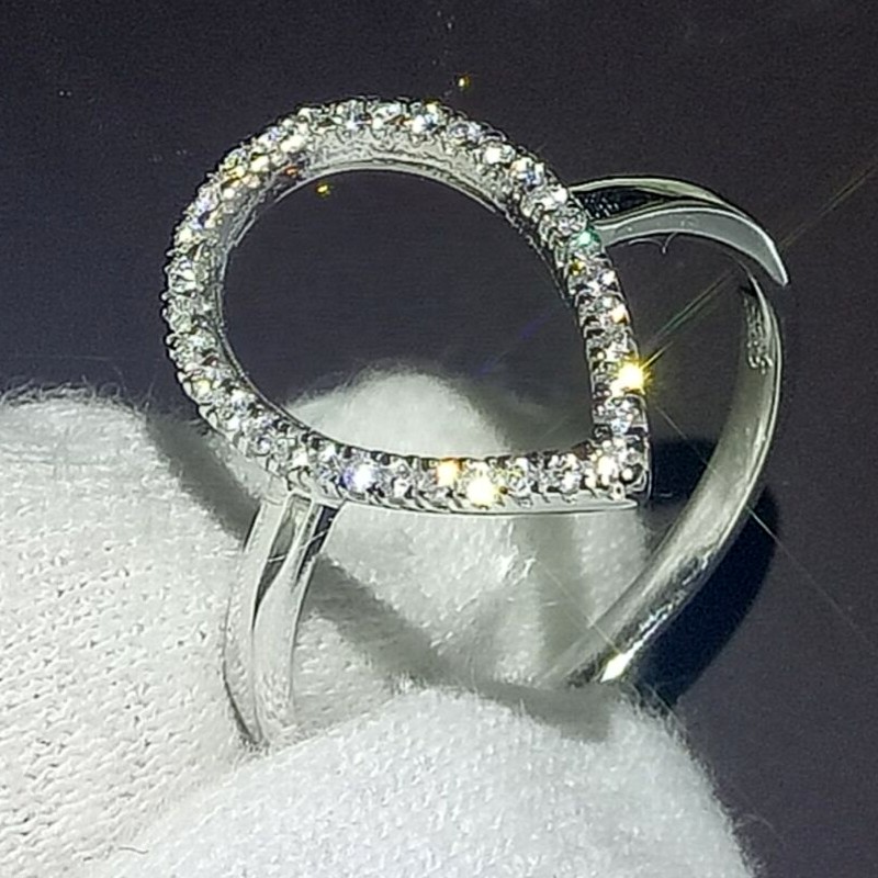Choucong New Fashion Hollow out CZ Zirconia Pear Water Drop Classic Ring Wedding Jewelry Sparkling 100% 925 Sterling Silver Rings For Women