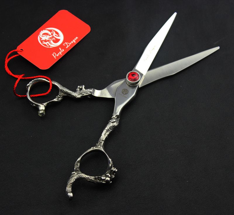 purple dragon right hand scissors with dragon sign on the handle 5.5 inch/ 6.0 inch cutting/thinning scissors