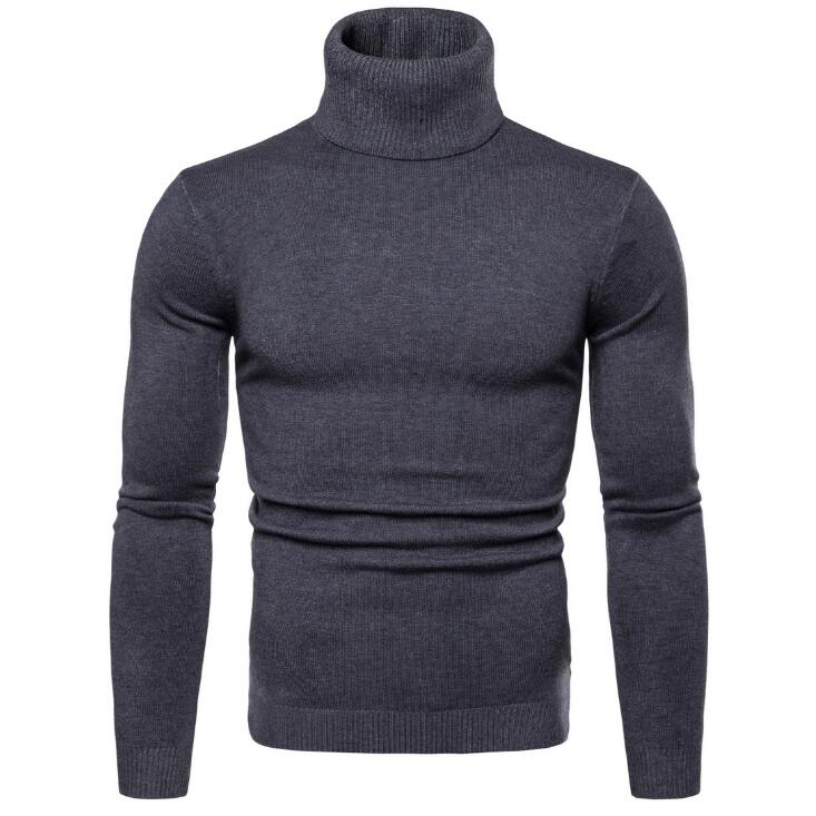 Men Autumn Winter Turtleneck Long Sleeve Slim Sweater Shirt Blouse Top Fashion Pullover