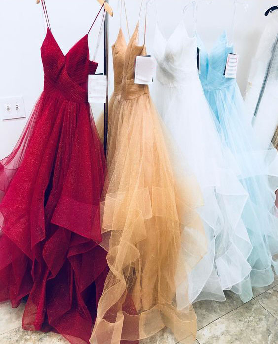 Hot Selling Spaghetti Straps Sleeveless Organza Balll Gown Prom Dresses Wedding Dresses Evening Gowns for Women, Coral 
Hot Selling Spaghetti Straps Sleeveless Organza Balll Gown Prom Dresses Wedding Dresses Evening Gowns for Women, Coral