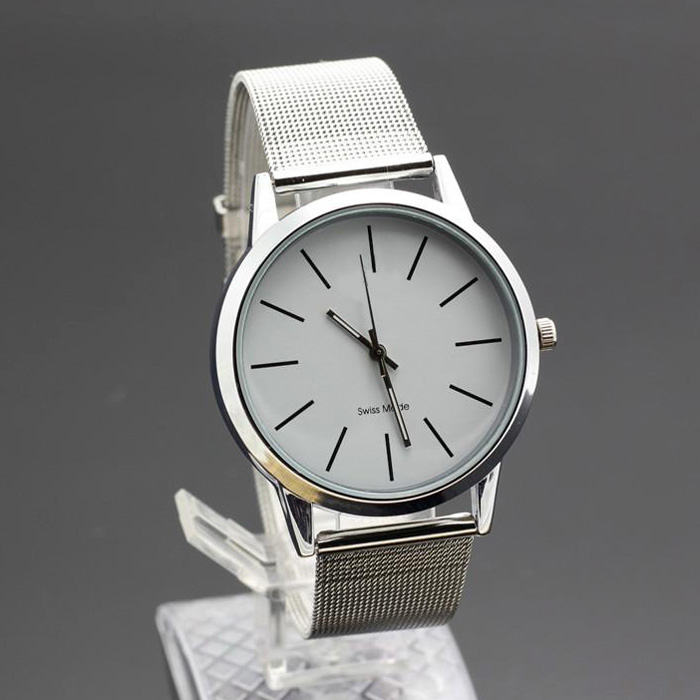 Fashion Brand women's men's Unisex silver Steel Metal Band quartz wrist watch, Slivery;brown
Fashion Brand women's men's Unisex silver Steel Metal Band quartz wrist watch, Slivery;brown