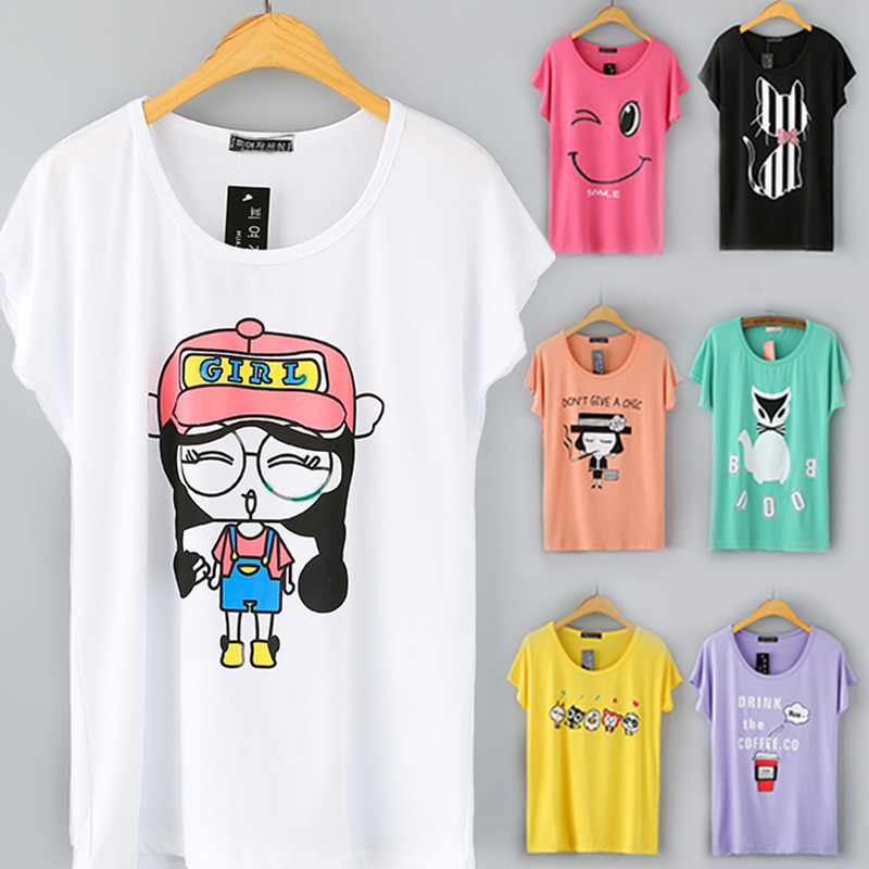 Women Girl Plus Size Loose Short-sleeved T-shirt Female Fat Bat Shirt Letters Printed Causal Tops Blouse, Multi
Women Girl Plus Size Loose Short-sleeved T-shirt Female Fat Bat Shirt Letters Printed Causal Tops Blouse, Multi