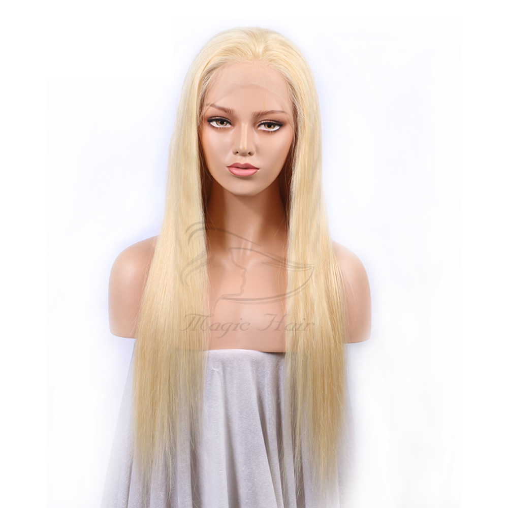 360 full lace human hair wigs #613 150% Density full lace wigs with hairline straight Brazilian Remy Hair Wigs With Baby Hair