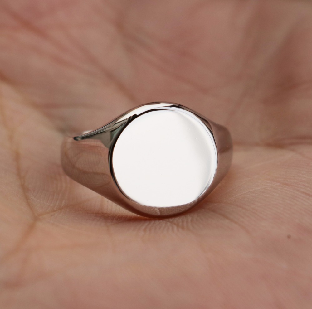 Engravable Men Jewelry Genuine 925 Sterling Silver Signet Ring D18111306